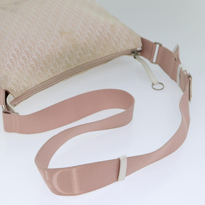 CHRISTIAN Top quality Dior Trotter Canvas Shoulder Bag Pink Auth ep4417