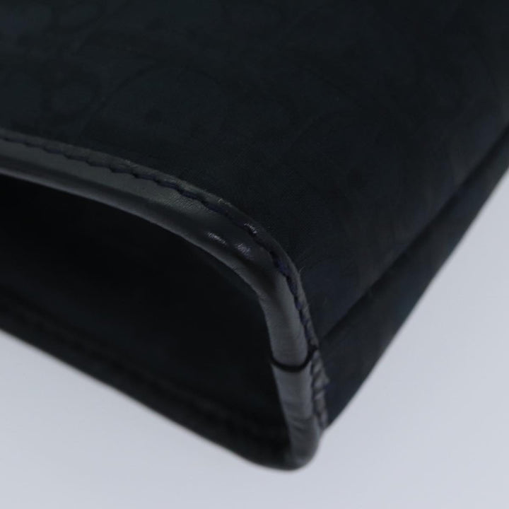 CHRISTIAN Top quality Dior Trotter Canvas Clutch Bag Navy Auth ep4432