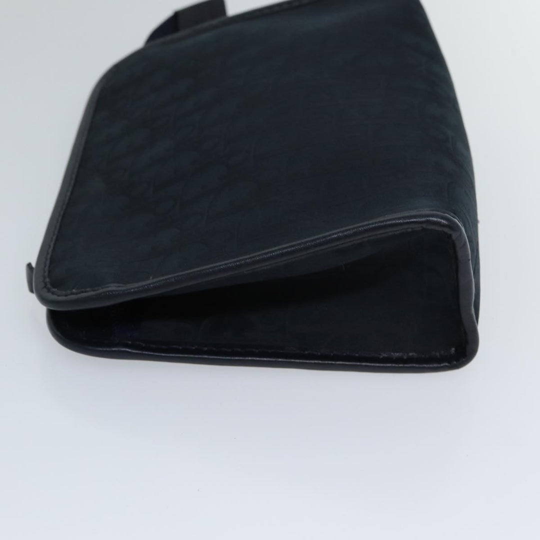 CHRISTIAN Top quality Dior Trotter Canvas Clutch Bag Navy Auth ep4432
