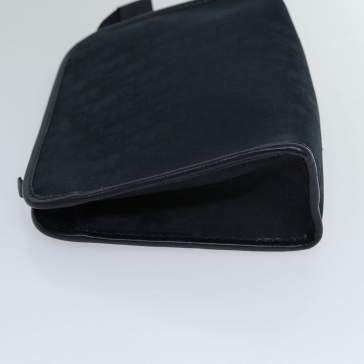 CHRISTIAN Top quality Dior Trotter Canvas Clutch Bag Navy Auth ep4432
