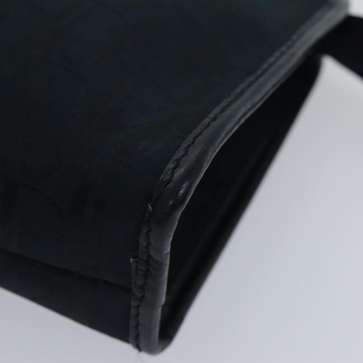 CHRISTIAN Top quality Dior Trotter Canvas Clutch Bag Navy Auth ep4432