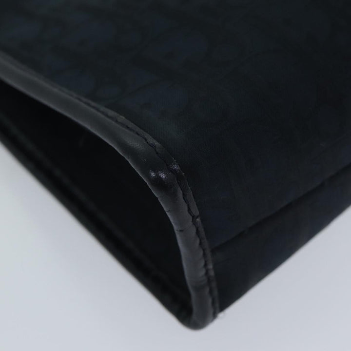 CHRISTIAN Top quality Dior Trotter Canvas Clutch Bag Navy Auth ep4432