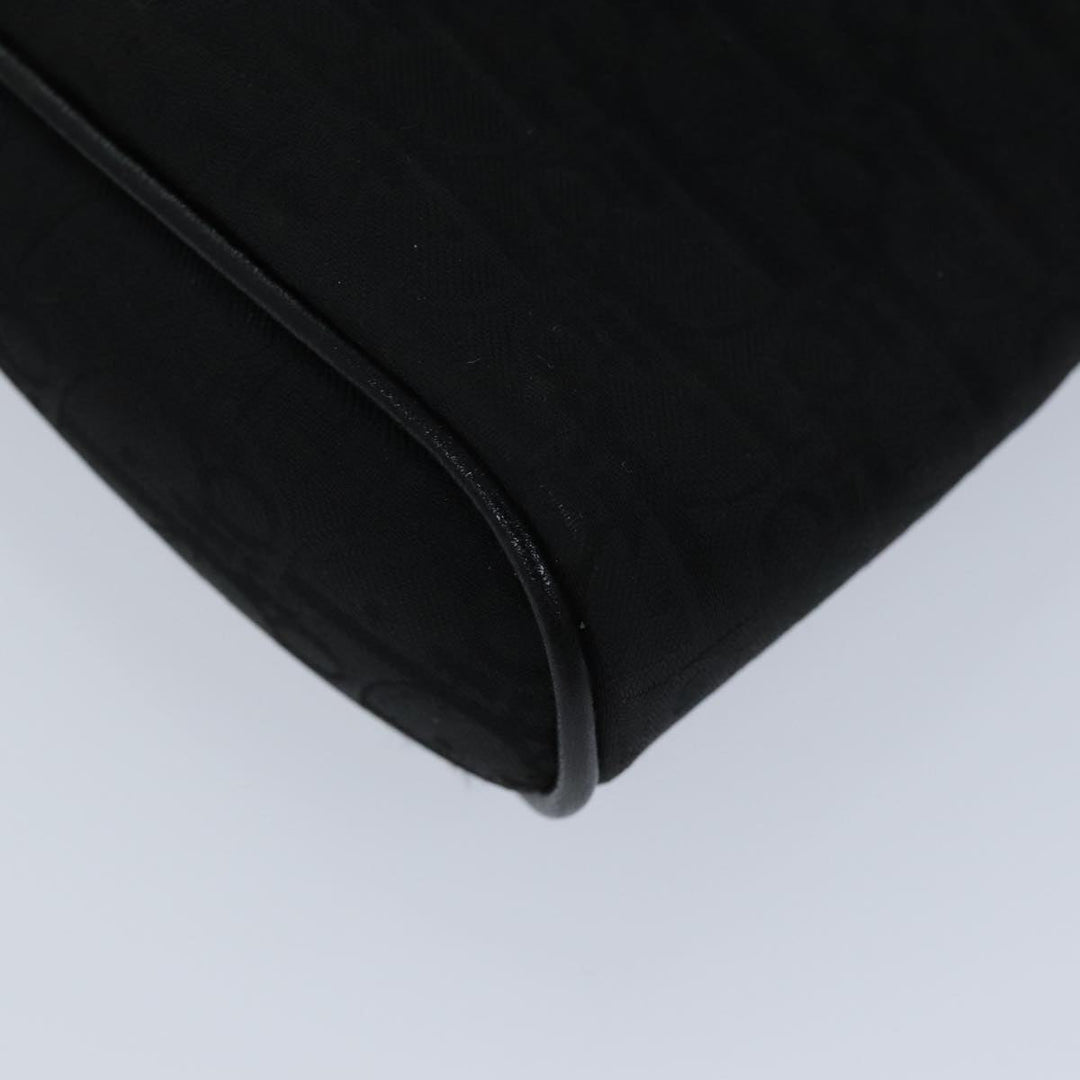 CHRISTIAN Top quality Dior Trotter Canvas Clutch Bag Black Auth ep4442
