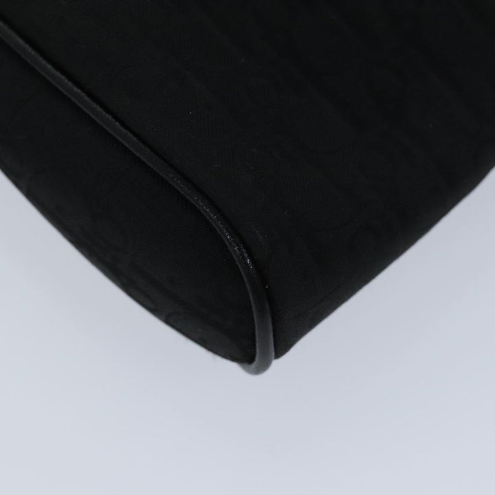 CHRISTIAN Top quality Dior Trotter Canvas Clutch Bag Black Auth ep4442