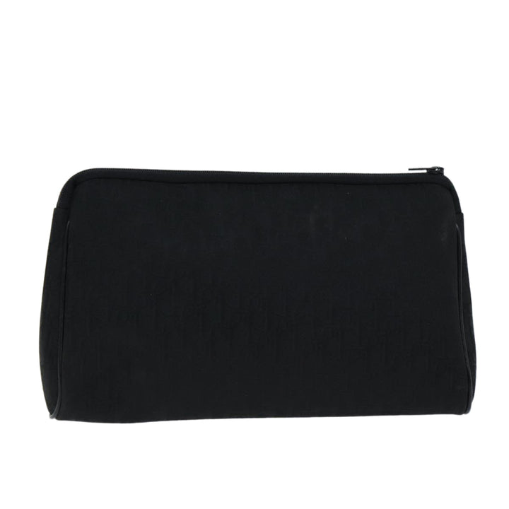 CHRISTIAN Top quality Dior Trotter Canvas Clutch Bag Black Auth ep4442
