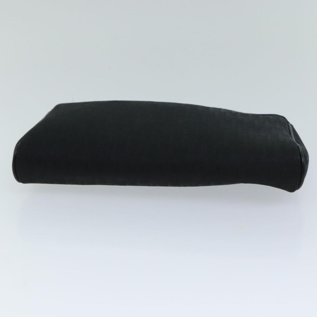 CHRISTIAN Top quality Dior Trotter Canvas Clutch Bag Black Auth ep4442