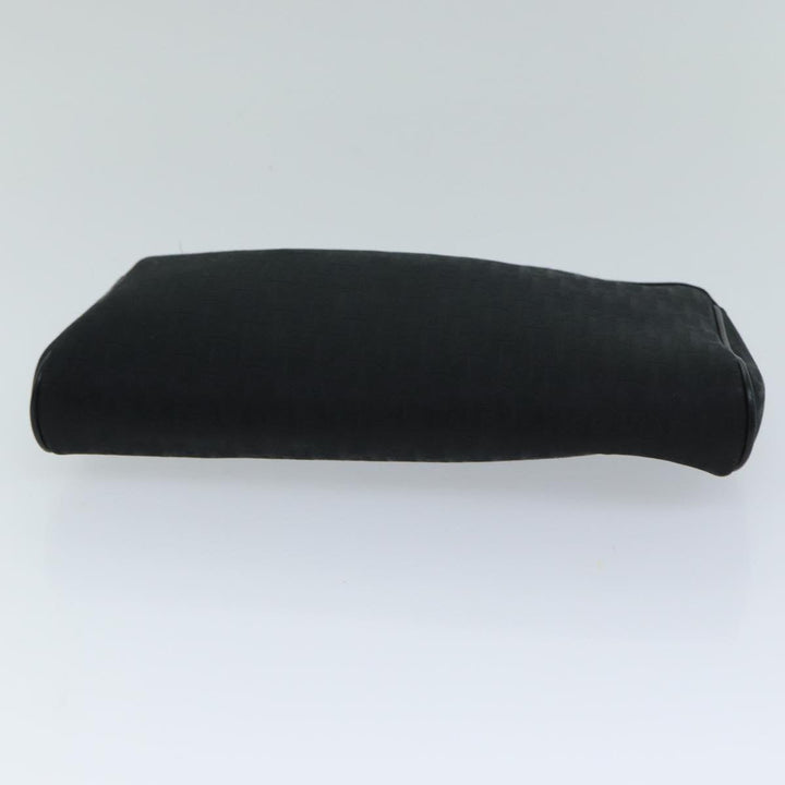 CHRISTIAN Top quality Dior Trotter Canvas Clutch Bag Black Auth ep4442