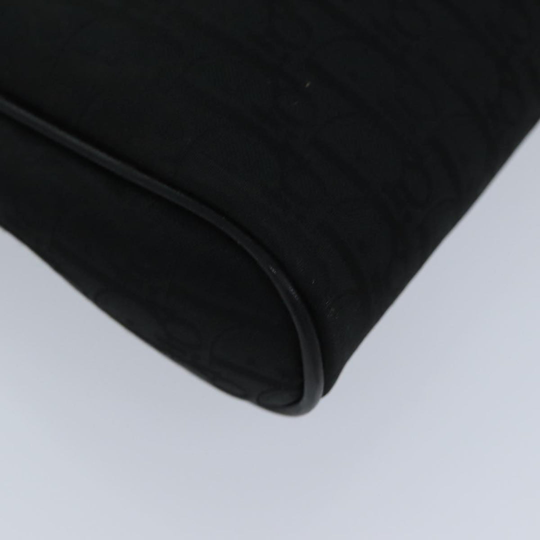 CHRISTIAN Top quality Dior Trotter Canvas Clutch Bag Black Auth ep4442