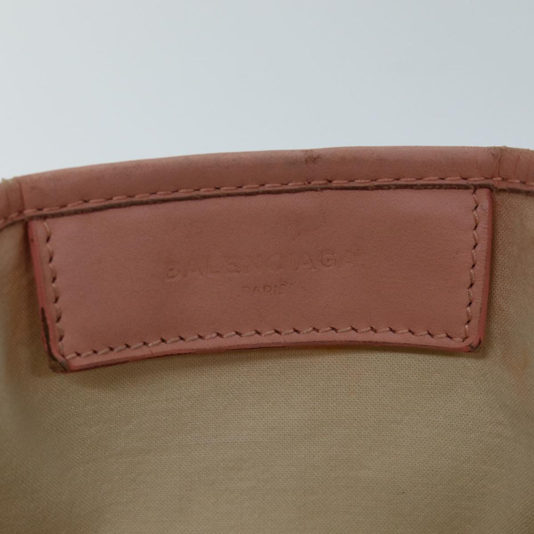 Top Quality Balenciaga Navy Cabas XS Hand Bag Canvas Pink Auth ep4480