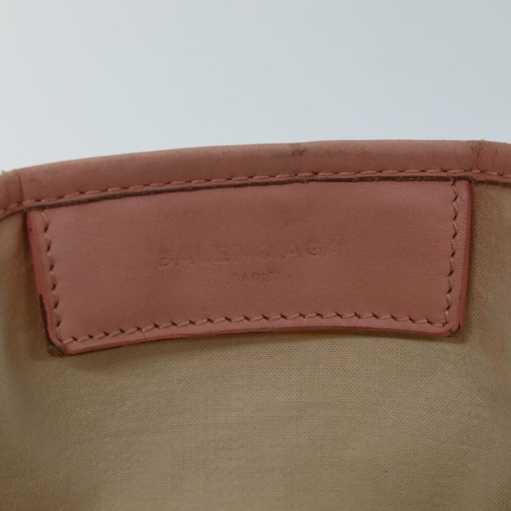 Top Quality Balenciaga Navy Cabas XS Hand Bag Canvas Pink Auth ep4480