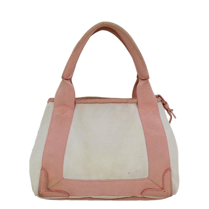 Top Quality Balenciaga Navy Cabas XS Hand Bag Canvas Pink Auth ep4480