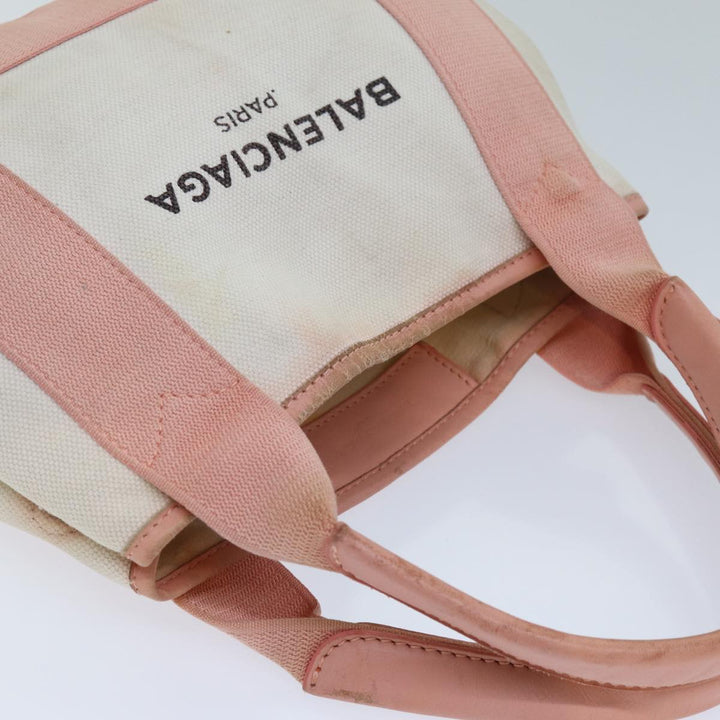 Top Quality Balenciaga Navy Cabas XS Hand Bag Canvas Pink Auth ep4480