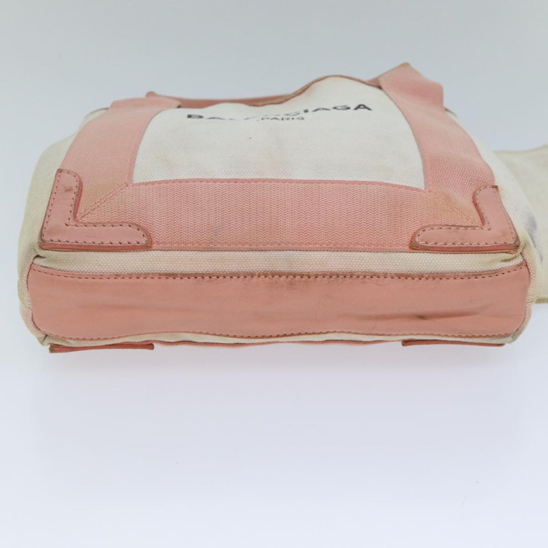 Top Quality Balenciaga Navy Cabas XS Hand Bag Canvas Pink Auth ep4480
