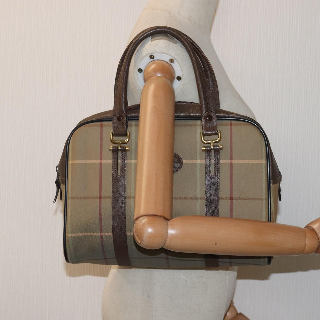 BurberrySs Nova Check Hand Bag Canvas Beige Auth ep4494