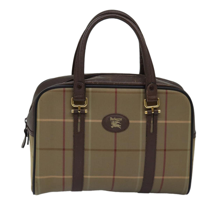 BurberrySs Nova Check Hand Bag Canvas Beige Auth ep4494