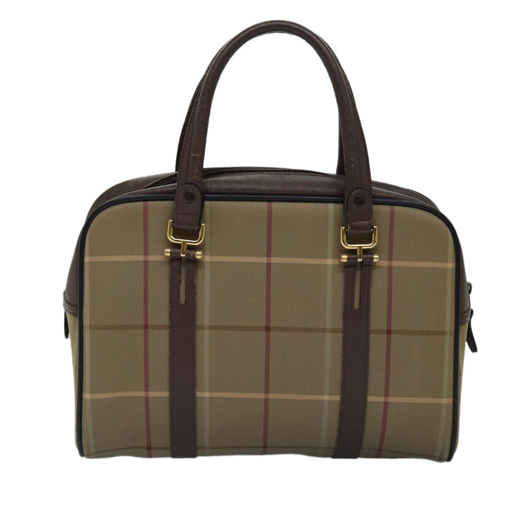 BurberrySs Nova Check Hand Bag Canvas Beige Auth ep4494