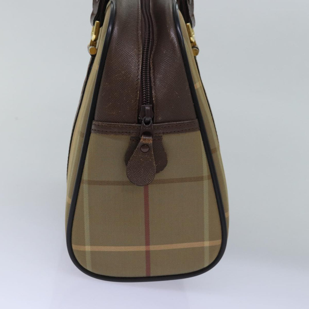 BurberrySs Nova Check Hand Bag Canvas Beige Auth ep4494