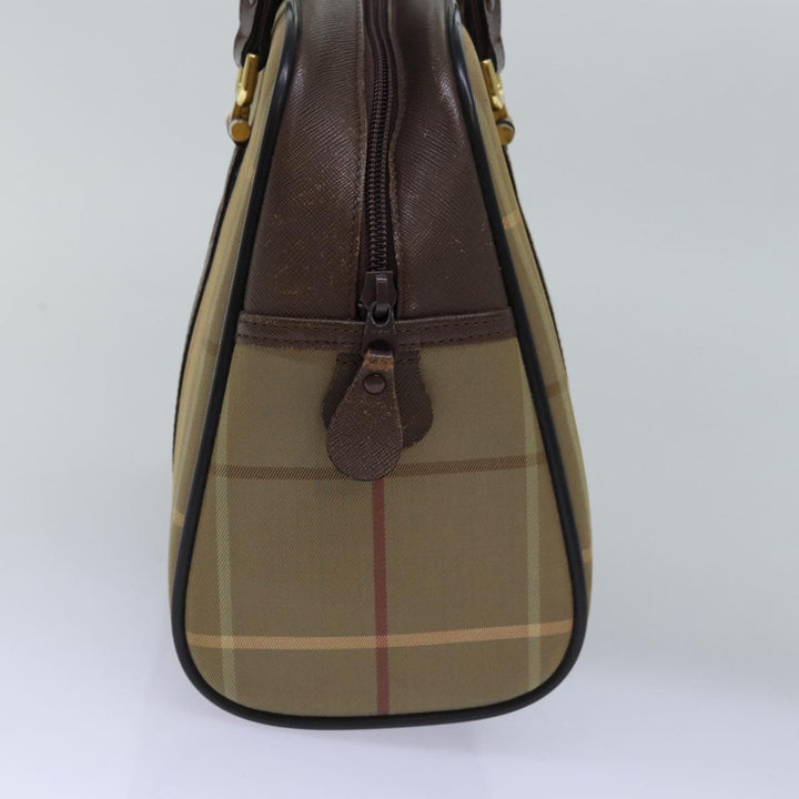 BurberrySs Nova Check Hand Bag Canvas Beige Auth ep4494