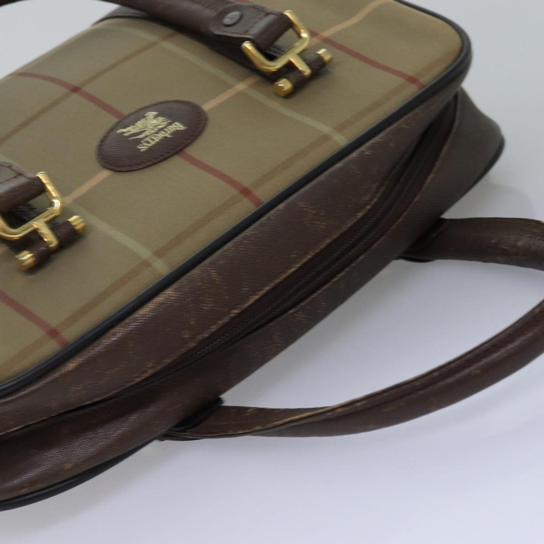 BurberrySs Nova Check Hand Bag Canvas Beige Auth ep4494