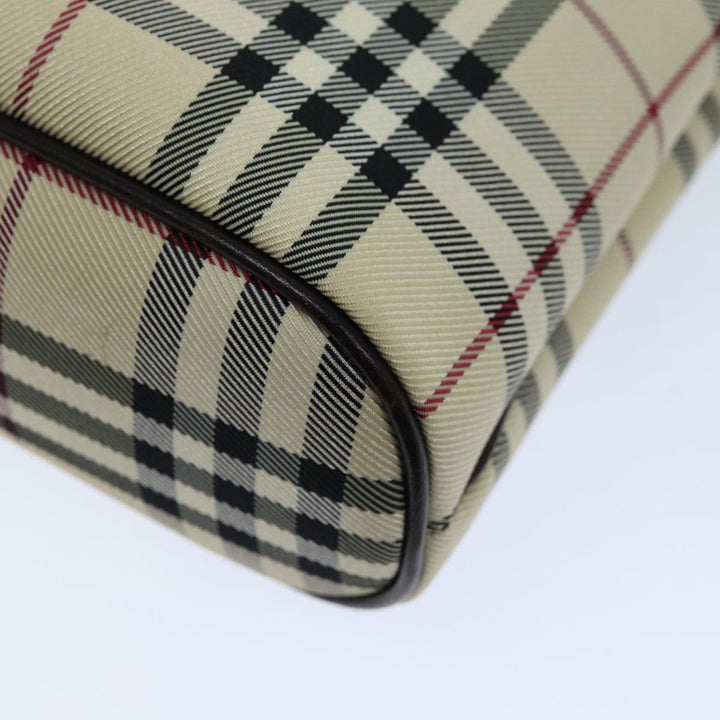 Burberry Nova Check Hand Bag Canvas Beige Auth ep4500