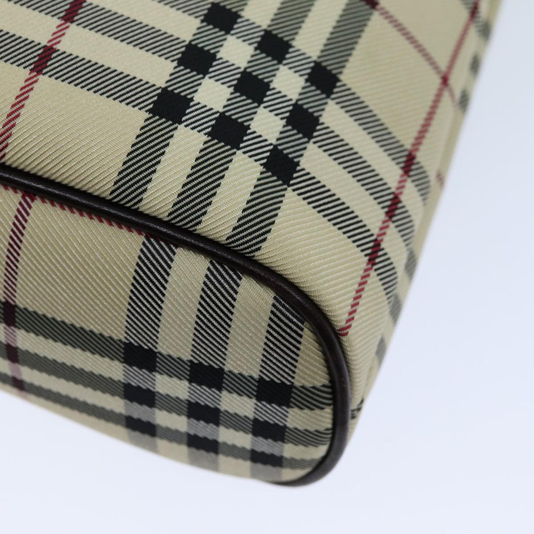 Burberry Nova Check Hand Bag Canvas Beige Auth ep4500