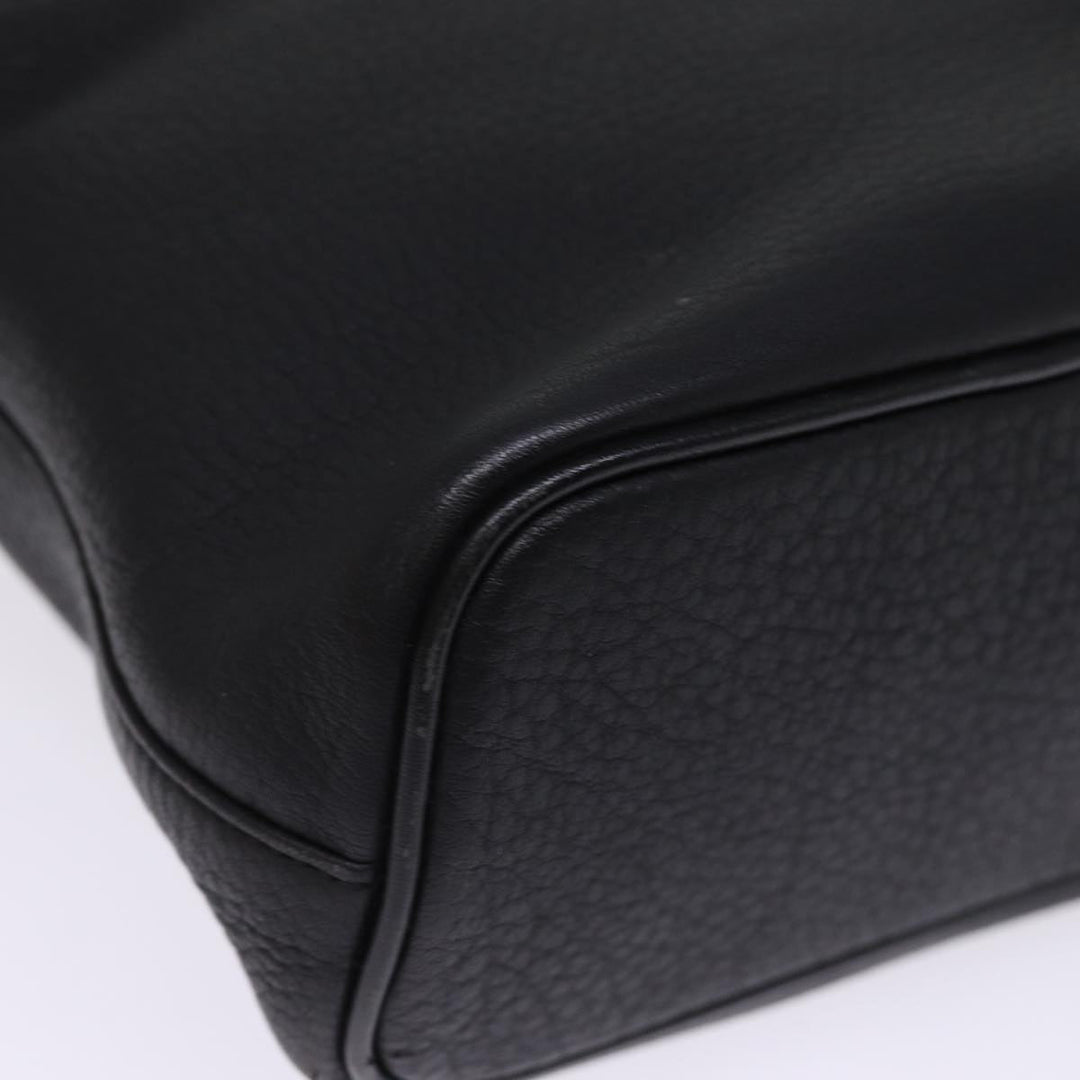 BurberrySs Hand Bag Leather Black Auth ep4536