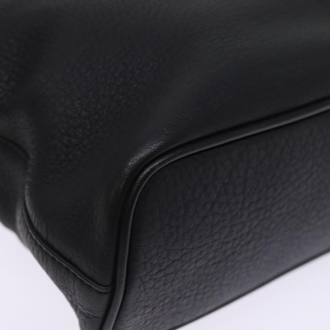 BurberrySs Hand Bag Leather Black Auth ep4536