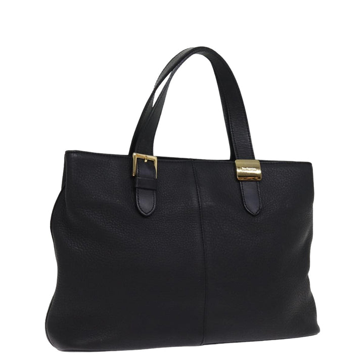 BurberrySs Hand Bag Leather Black Auth ep4536