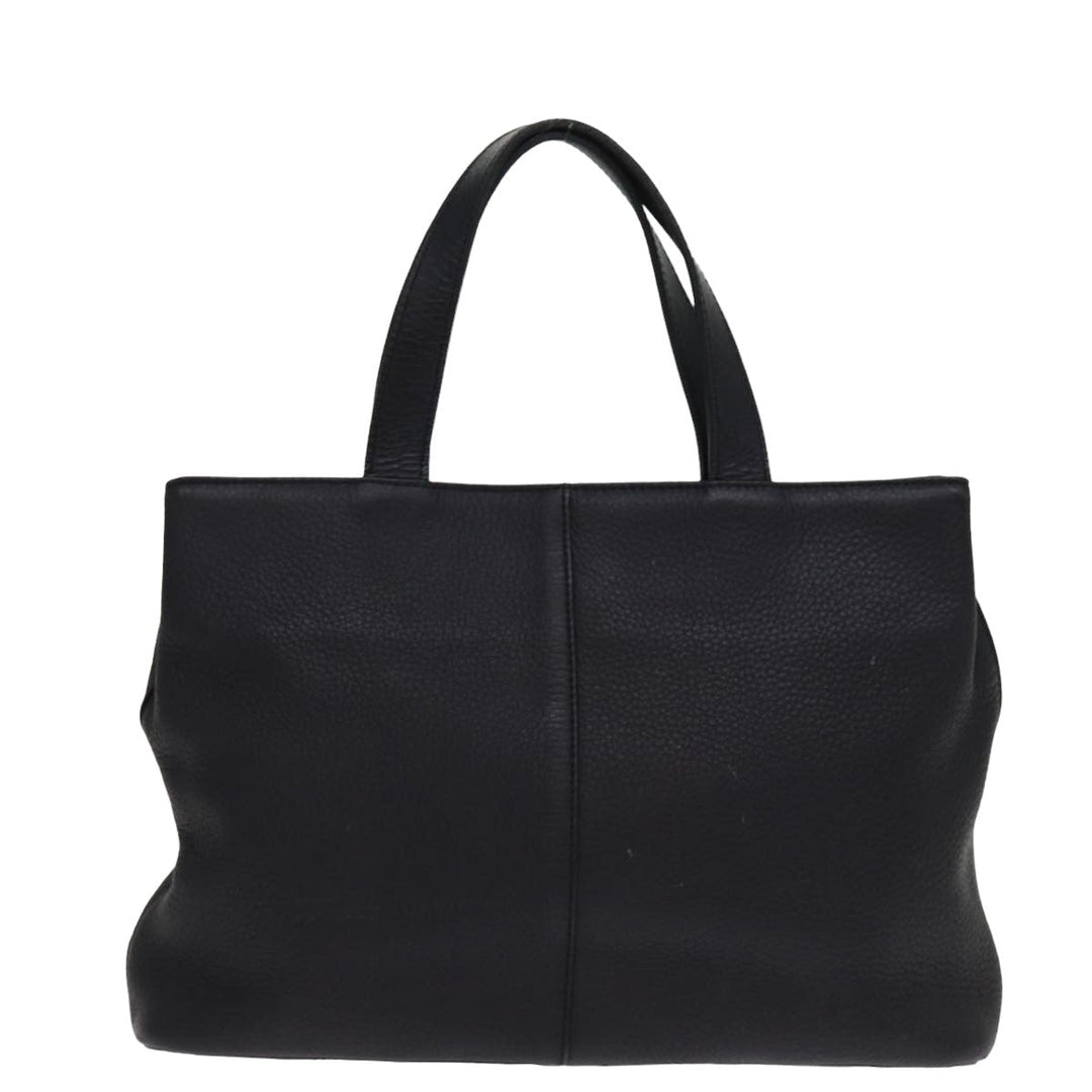 BurberrySs Hand Bag Leather Black Auth ep4536