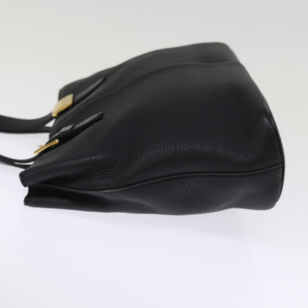 BurberrySs Hand Bag Leather Black Auth ep4536