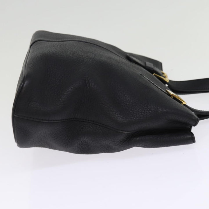 BurberrySs Hand Bag Leather Black Auth ep4536