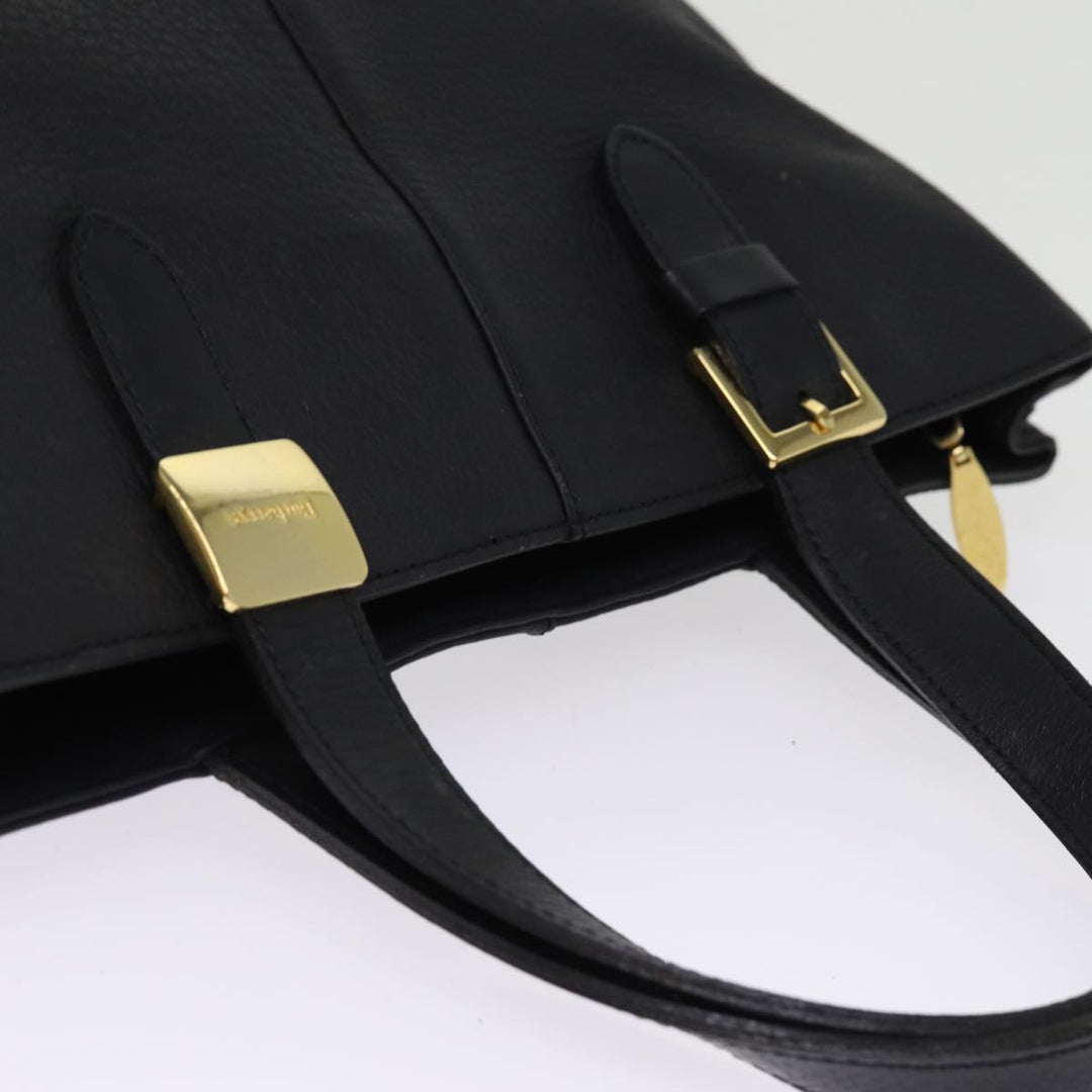 BurberrySs Hand Bag Leather Black Auth ep4536