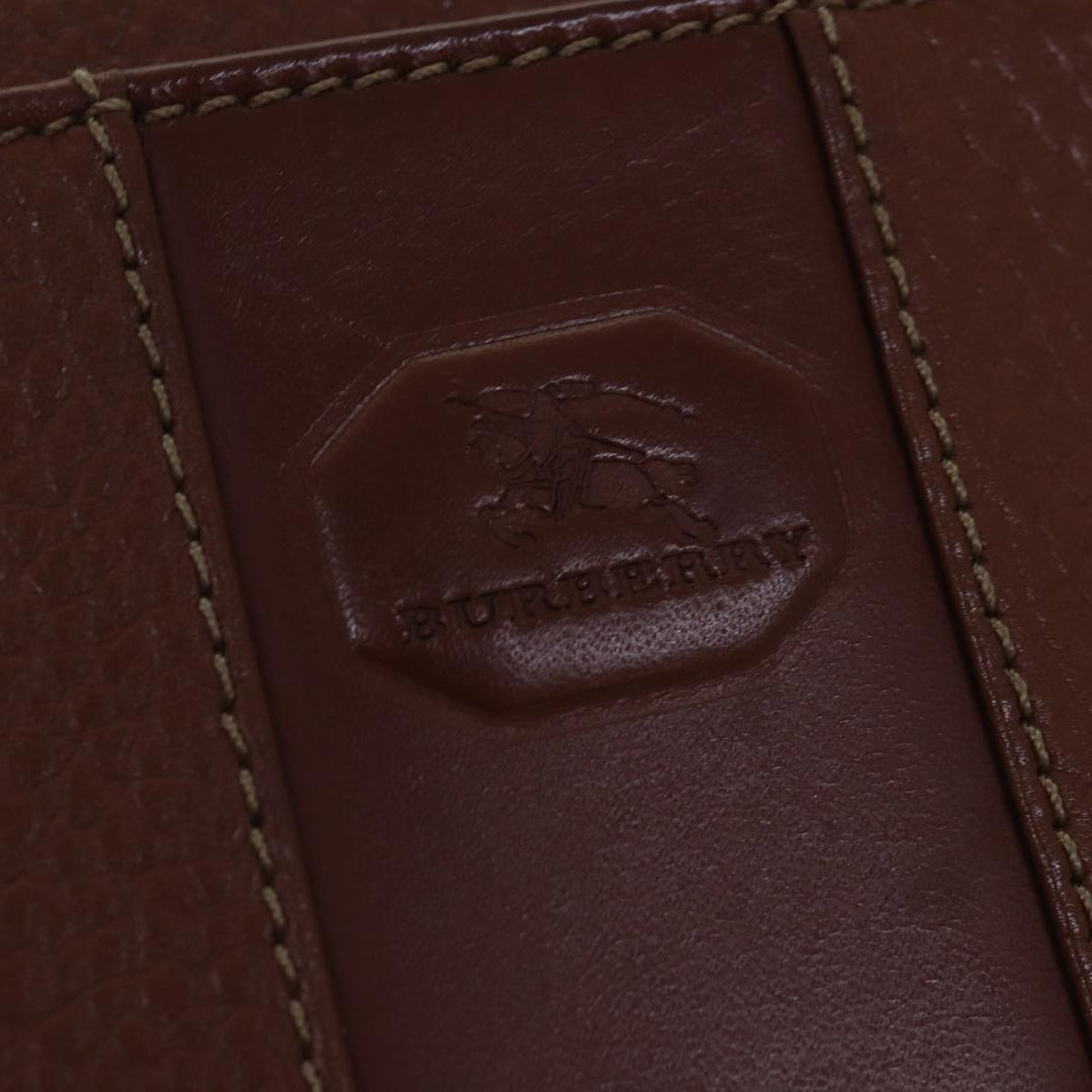BurberrySs Clutch Bag Leather Brown Auth ep4543