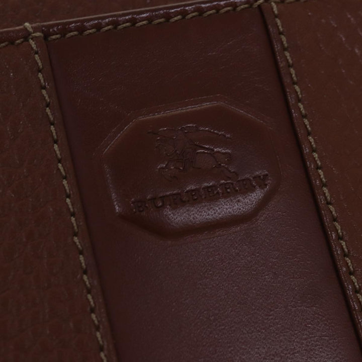 BurberrySs Clutch Bag Leather Brown Auth ep4543