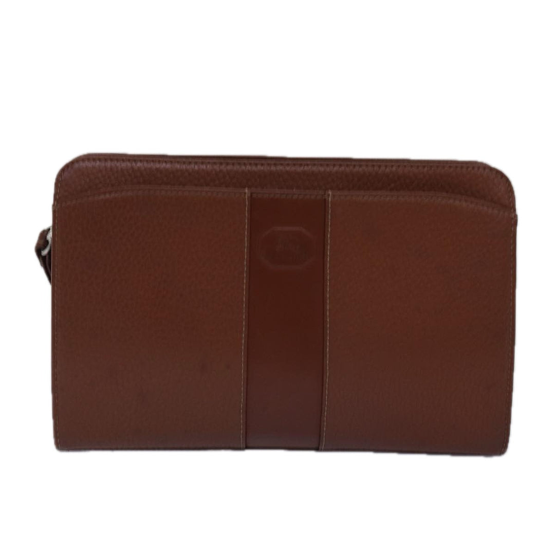 BurberrySs Clutch Bag Leather Brown Auth ep4543