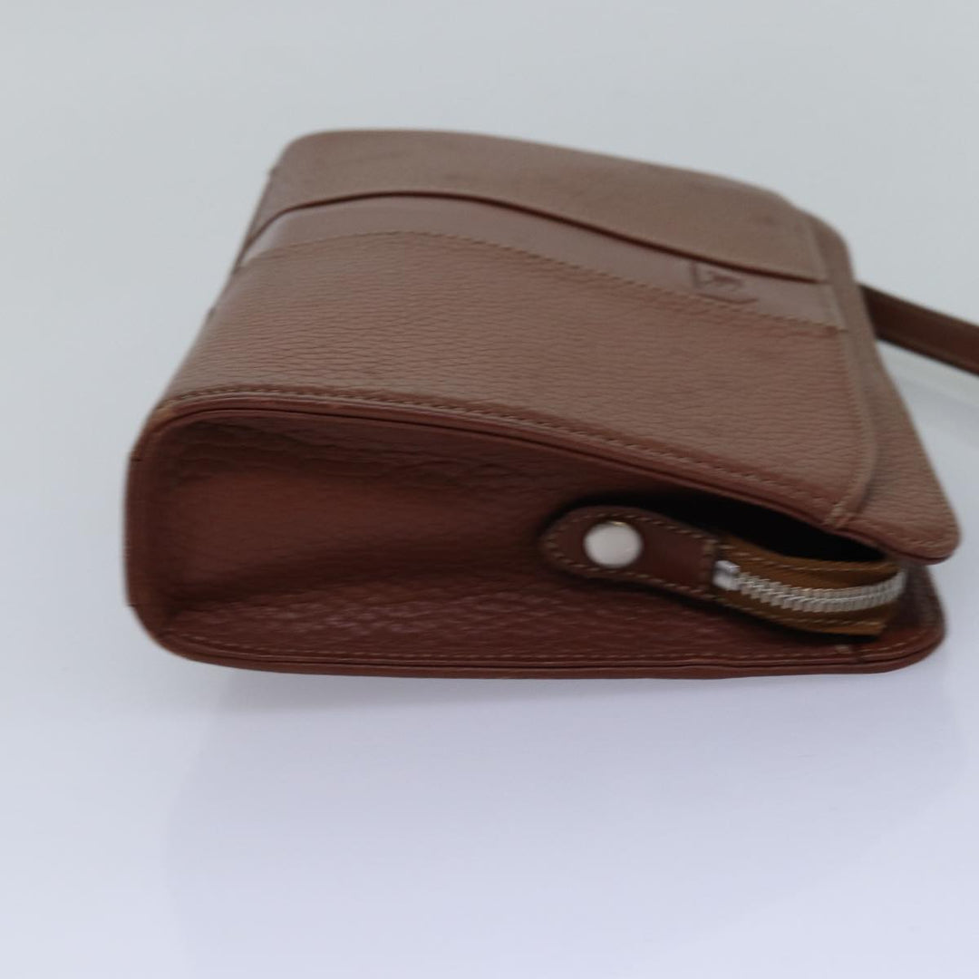 BurberrySs Clutch Bag Leather Brown Auth ep4543