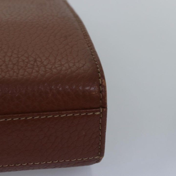BurberrySs Clutch Bag Leather Brown Auth ep4543