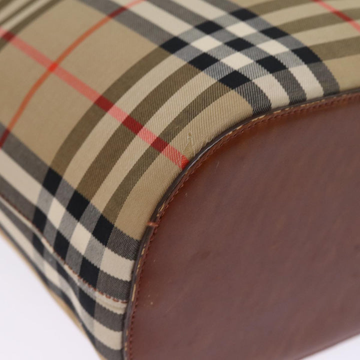 Burberry Nova Check Tote Bag Canvas Beige Auth ep4573