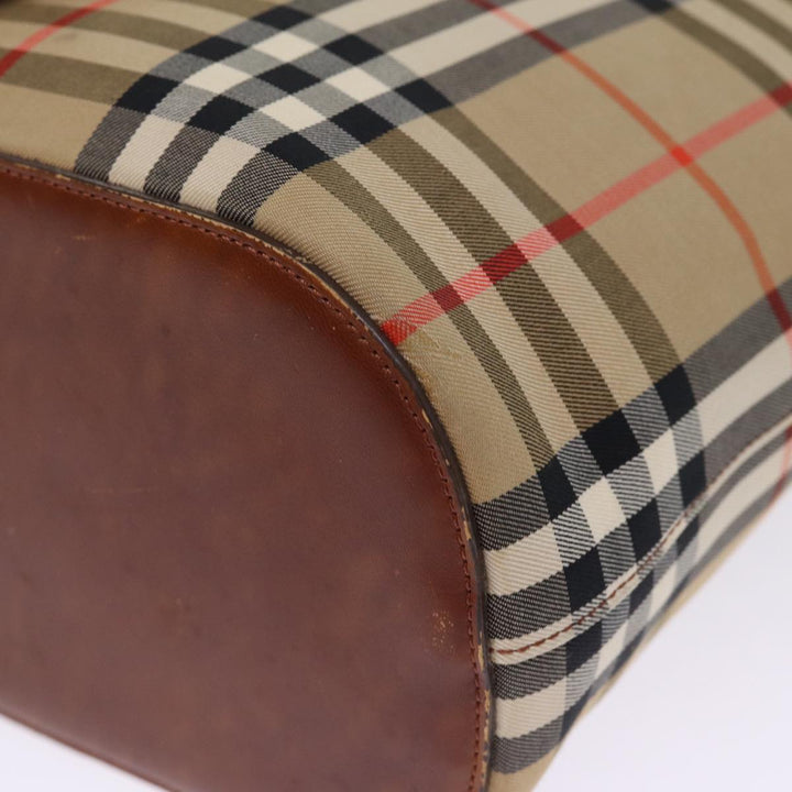 Burberry Nova Check Tote Bag Canvas Beige Auth ep4573