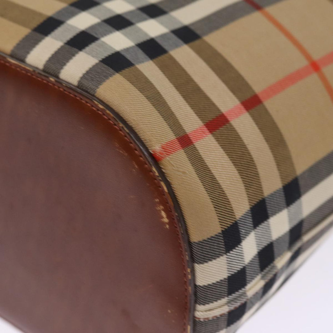 Burberry Nova Check Tote Bag Canvas Beige Auth ep4573