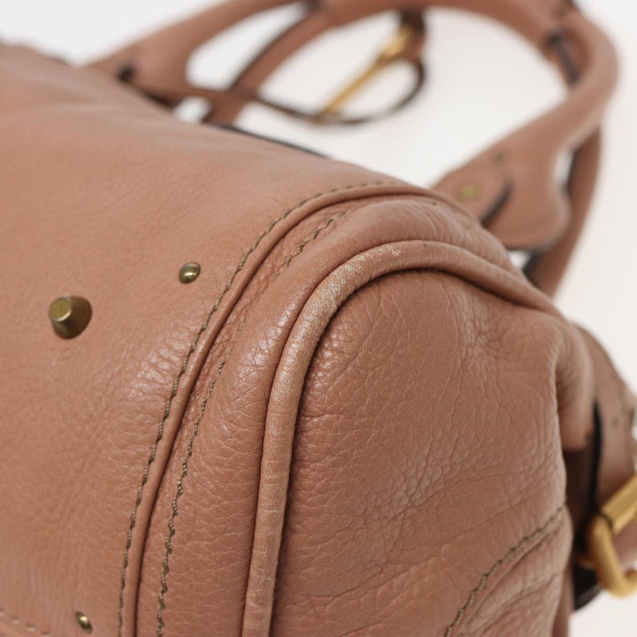 Chloe Paddington Hand Bag Leather Beige ep4629