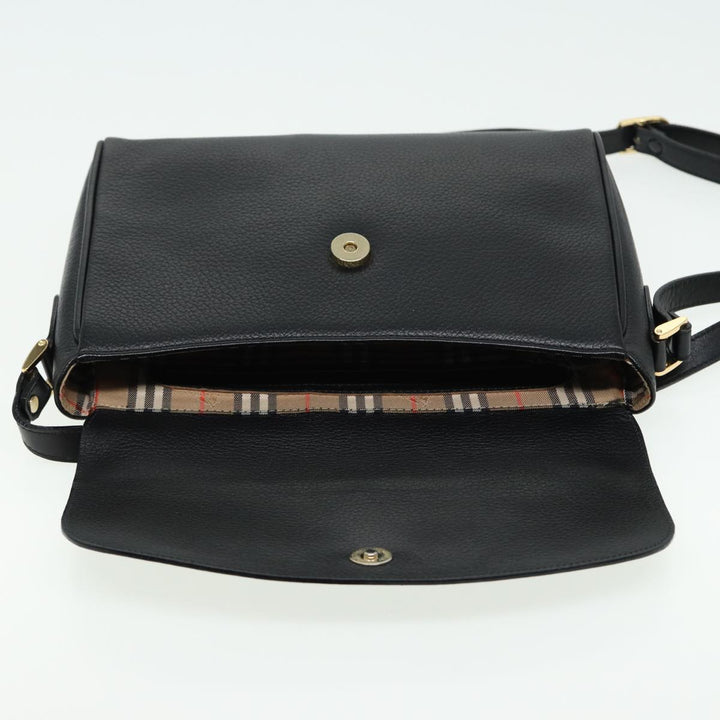 BurberrySs Shoulder Bag Leather Black Auth ep4638