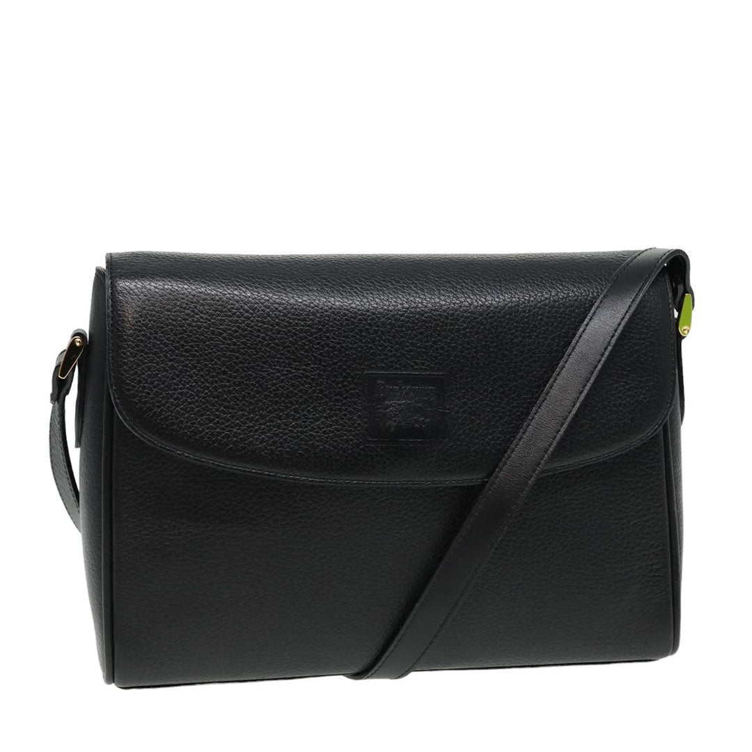 BurberrySs Shoulder Bag Leather Black Auth ep4638