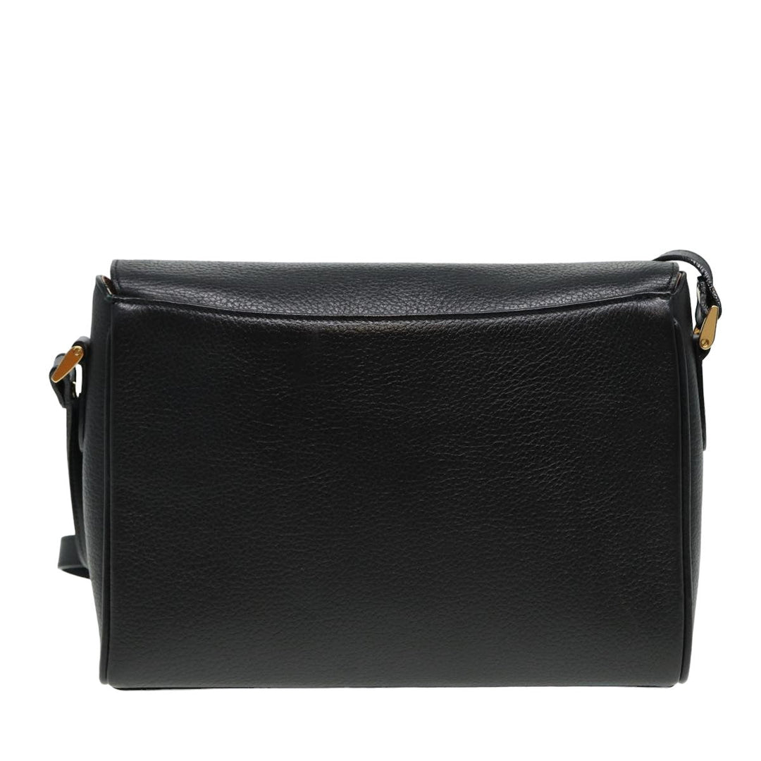 BurberrySs Shoulder Bag Leather Black Auth ep4638