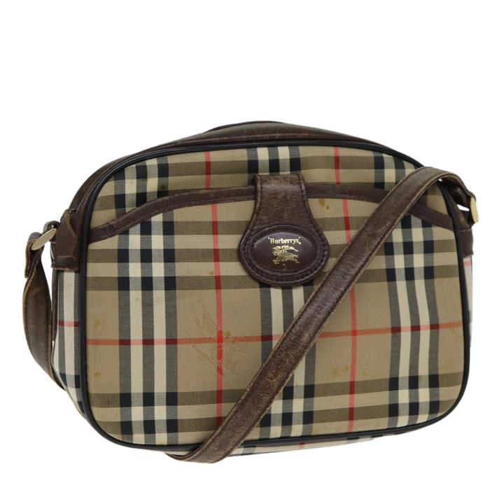 BurberrySs Nova Check Shoulder Bag Canvas Beige Auth ep4667