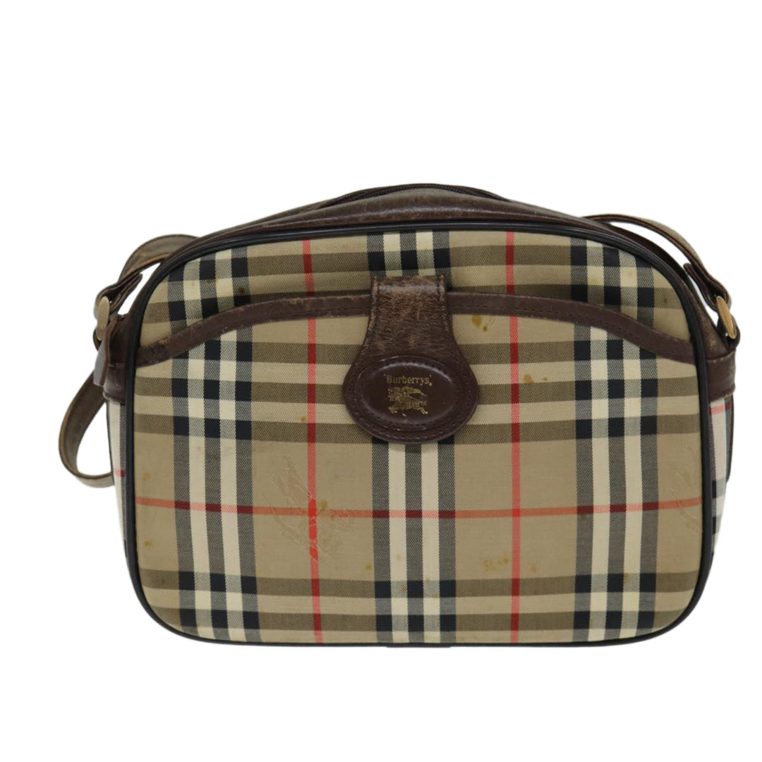BurberrySs Nova Check Shoulder Bag Canvas Beige Auth ep4667