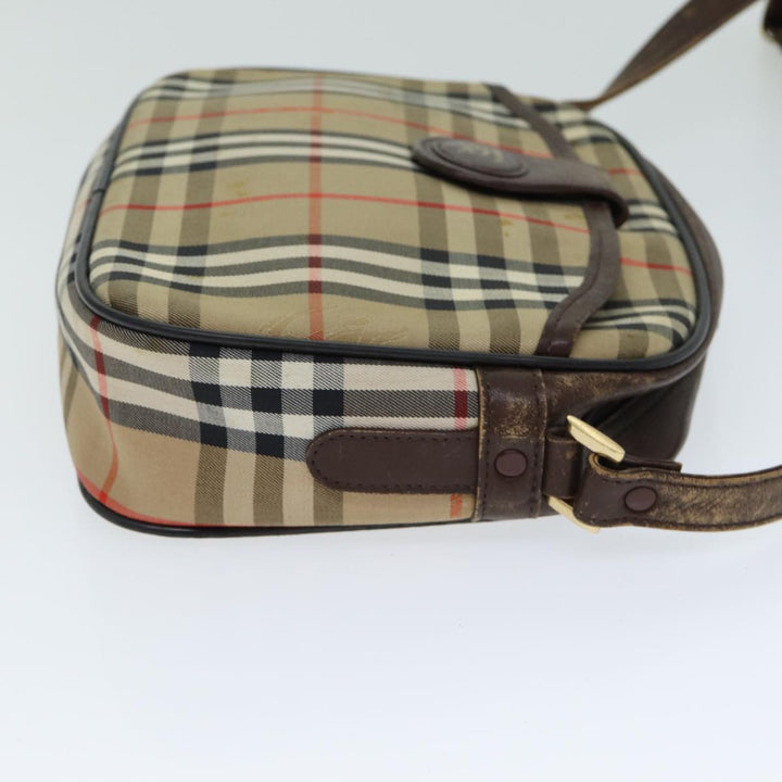 BurberrySs Nova Check Shoulder Bag Canvas Beige Auth ep4667