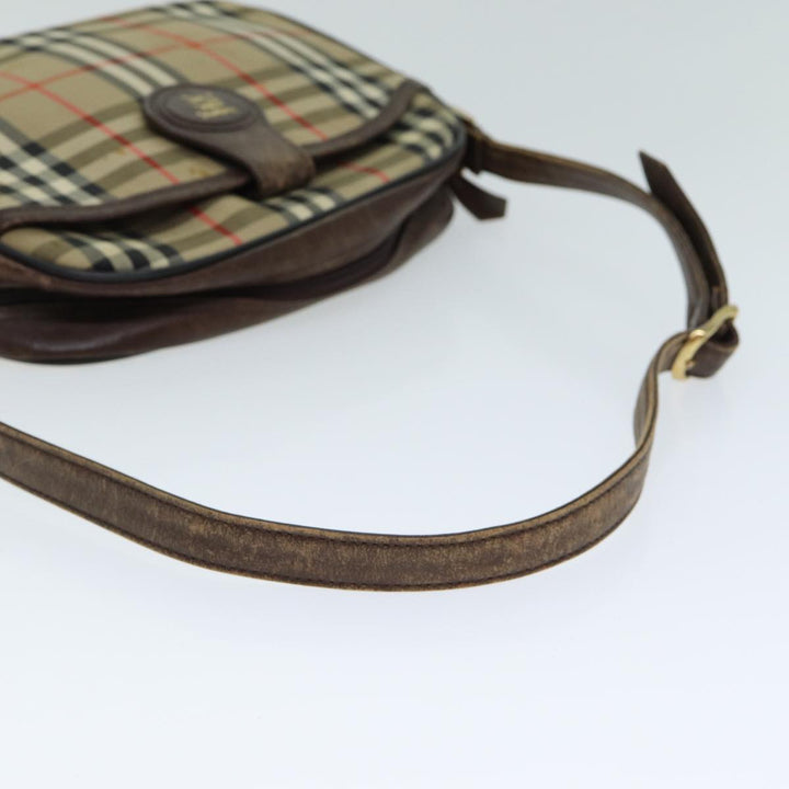 BurberrySs Nova Check Shoulder Bag Canvas Beige Auth ep4667
