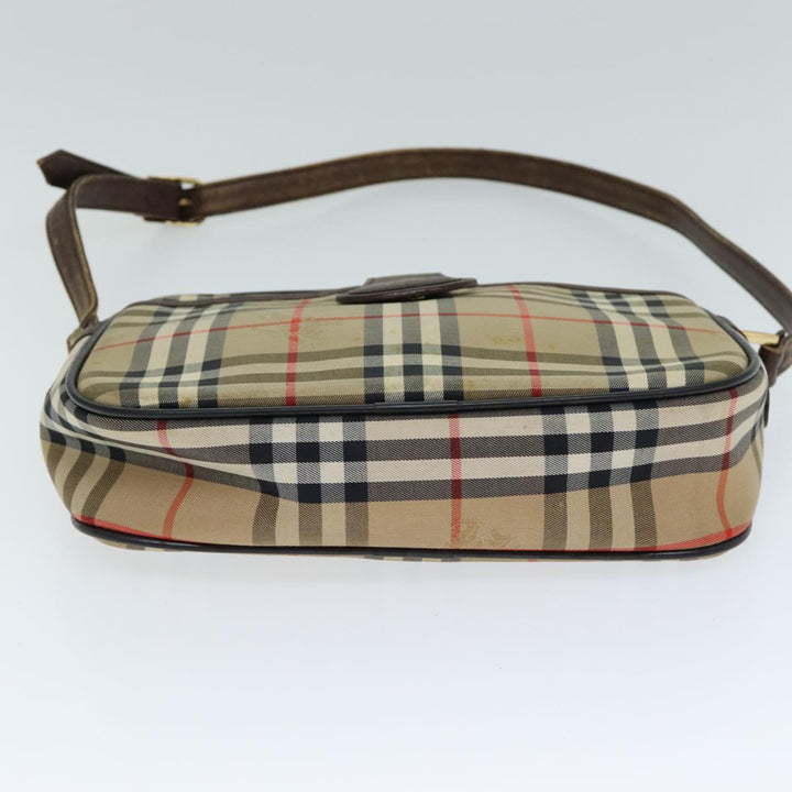 BurberrySs Nova Check Shoulder Bag Canvas Beige Auth ep4667