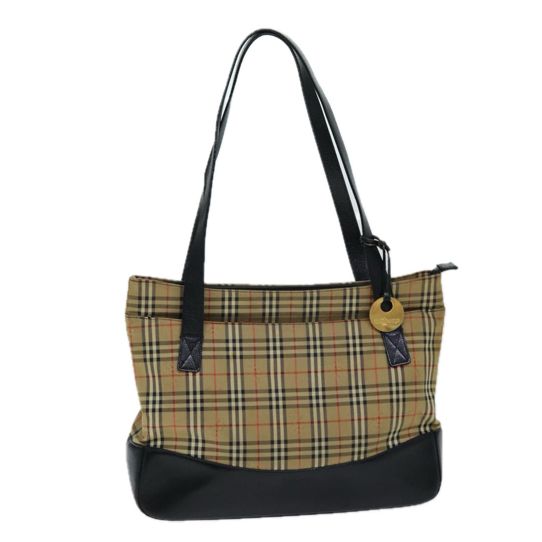 BurberrySs Nova Check Tote Bag Canvas Beige Auth ep4691
